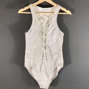 BELUSSO Delphine lace up swimsuit one piece